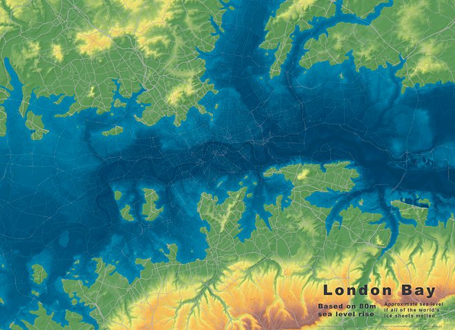 Лондон после подъема воды на 40 метров