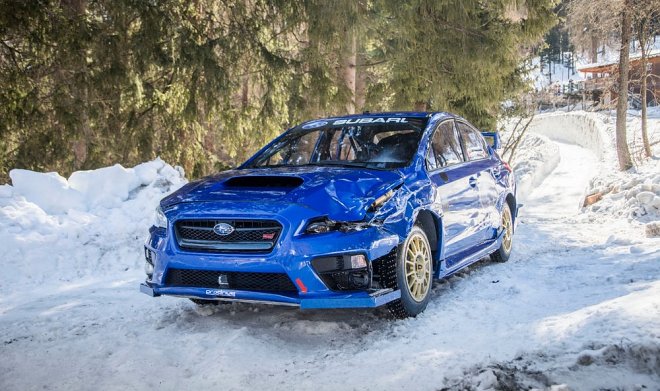 Subaru WRX на бобслейной трассе